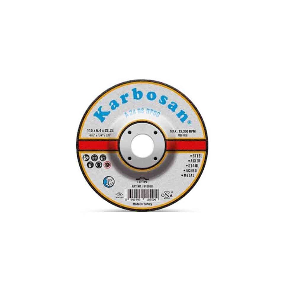 Karbosan 10550 Metal Taşlama Taşı 115X6.4X22.23mm