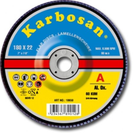 Karbosan 30230 ZR Flap Disk 180 x 22 60 Kum Düz